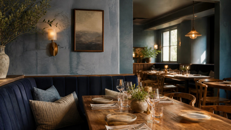 How to Use Blue in a Restaurant Interior Without Making It Feel Cold