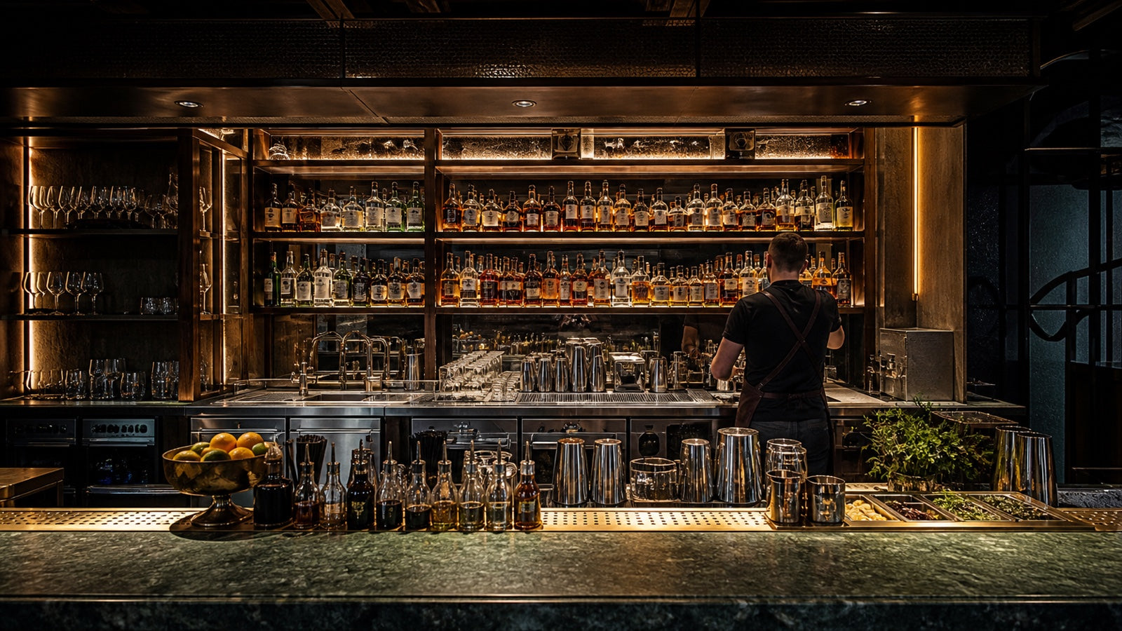 Restaurant Back Bar Design: Bottles, Glasswashing, Lighting, and Service Flow