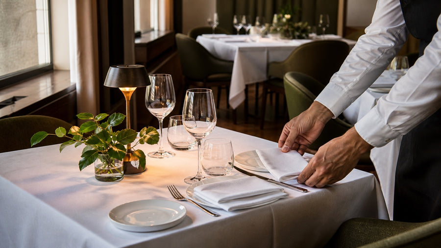 Restaurant Table Setting Design: Linens, Centerpieces, Lighting, and Service Space