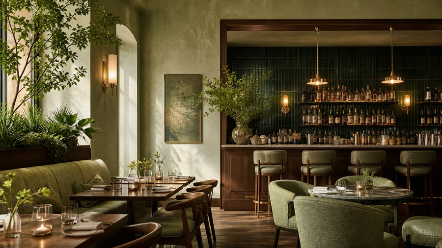Green Restaurant Interiors: Sage to Forest, Not Drab