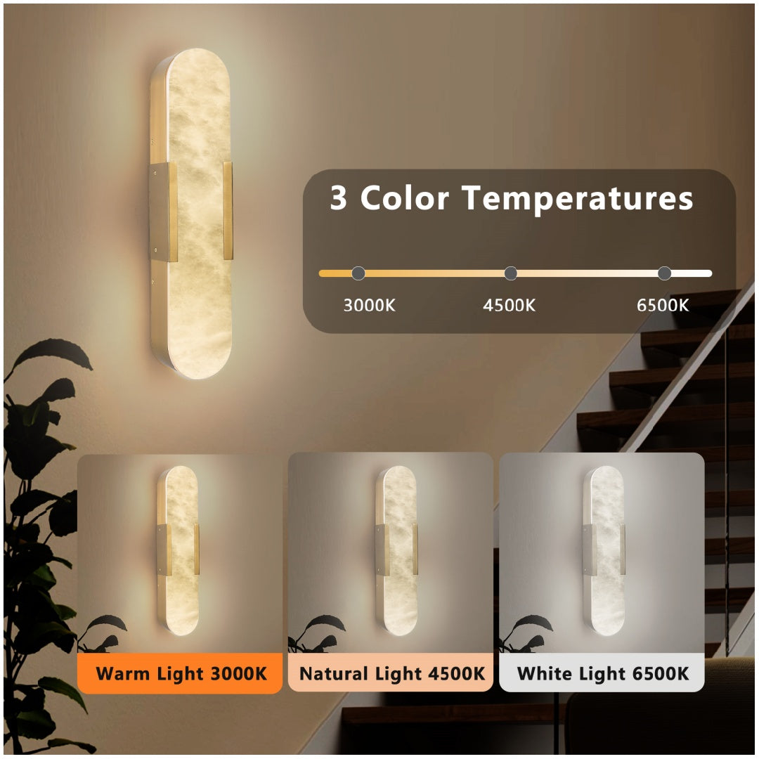 Natural Marble Gold Wall Sconce Set for Luxury Restaurant Restrooms — view 10