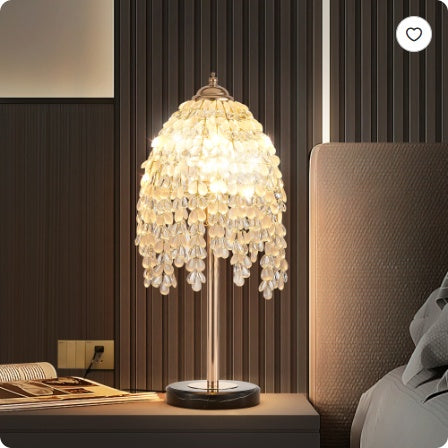 Gold Crystal Waterfall Table Lamp — 19-Inch Dining Accent — view 6