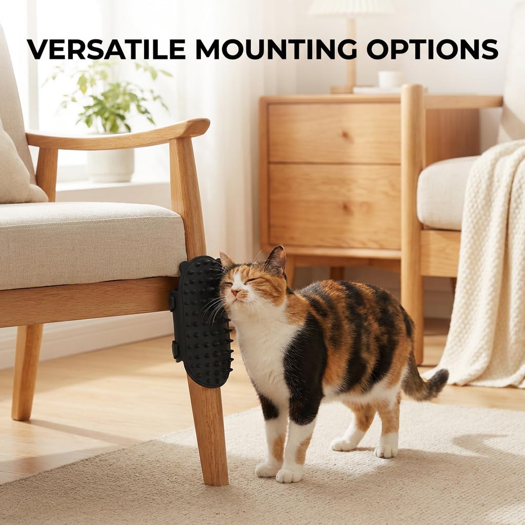 Two-Piece Soft Corner Self-Groomer Set for Cat Cafés, Adoption Suites, and High-Traffic Enrichment Walls — view 5