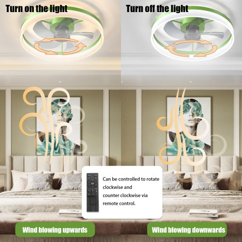 Slim Dimmable LED Ceiling Fan with Light for Restaurant Dining Rooms — view 9