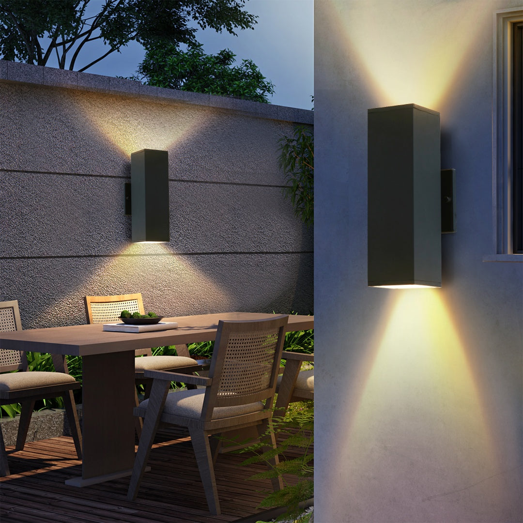 2-Pack Black Up and Down Weatherproof Wall Sconces for Restaurant Patios — view 8