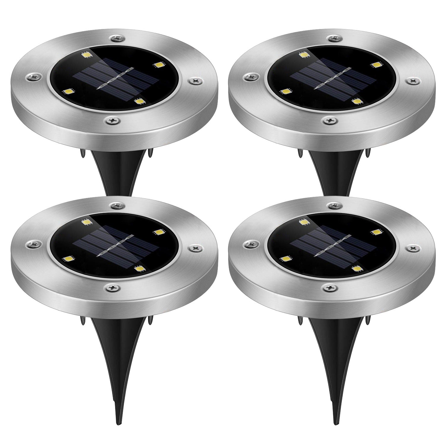4-Piece Solar Ground Path Lights — Restaurant Patio — view 1