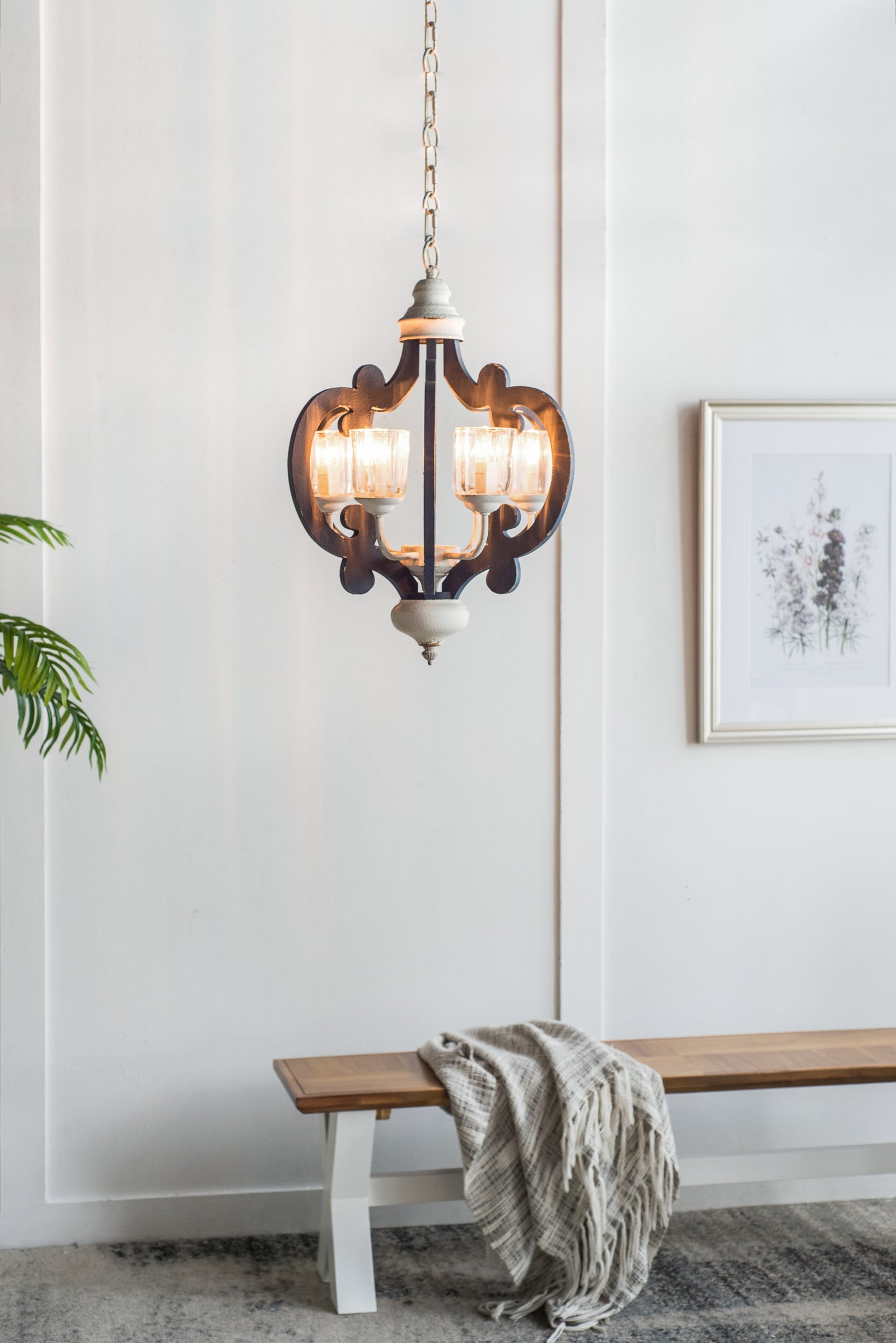 Natural Wood 6-Light Farmhouse Chandelier for Restaurant Dining Rooms and Kitchens — view 1