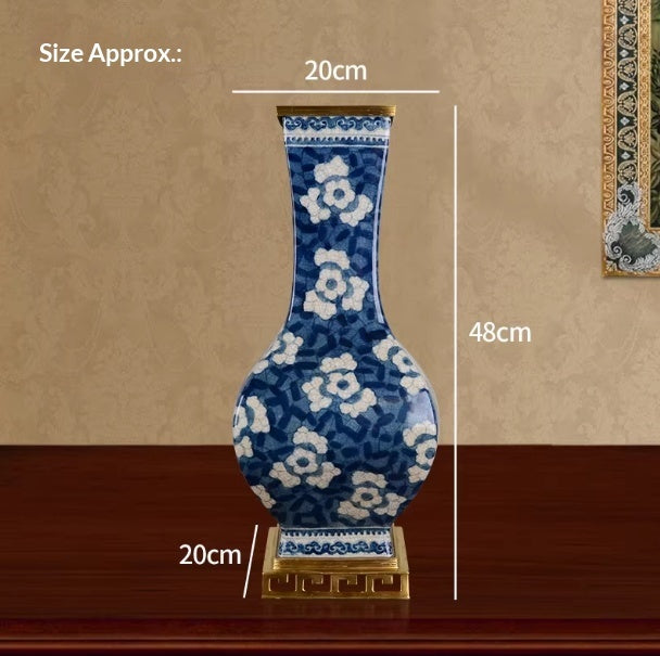 Copper-and-ceramic Classical Blue-and-white Porcelain Vase — view 2