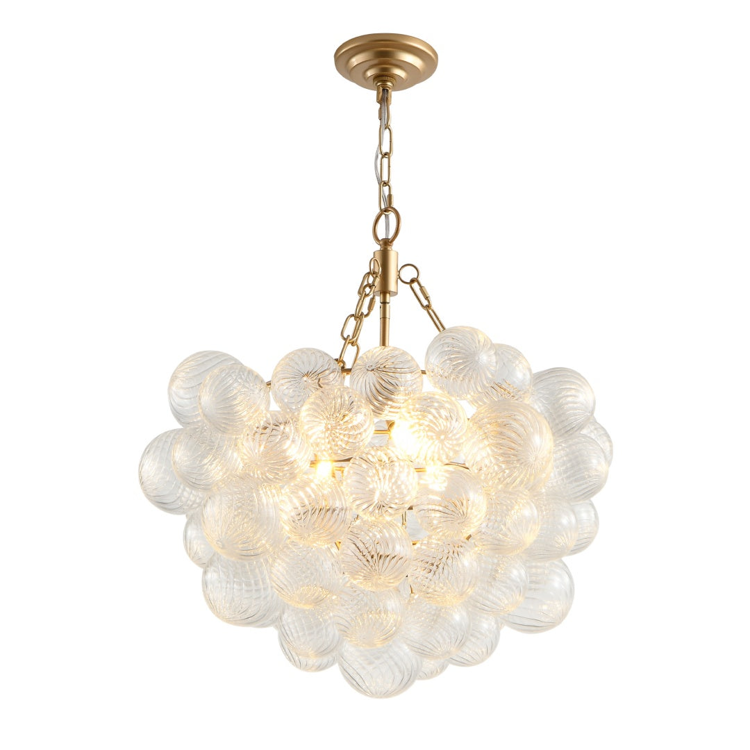 20-Inch Gold Pendant with Threaded Clear Glass Globe for Restaurant Dining Rooms — view 8