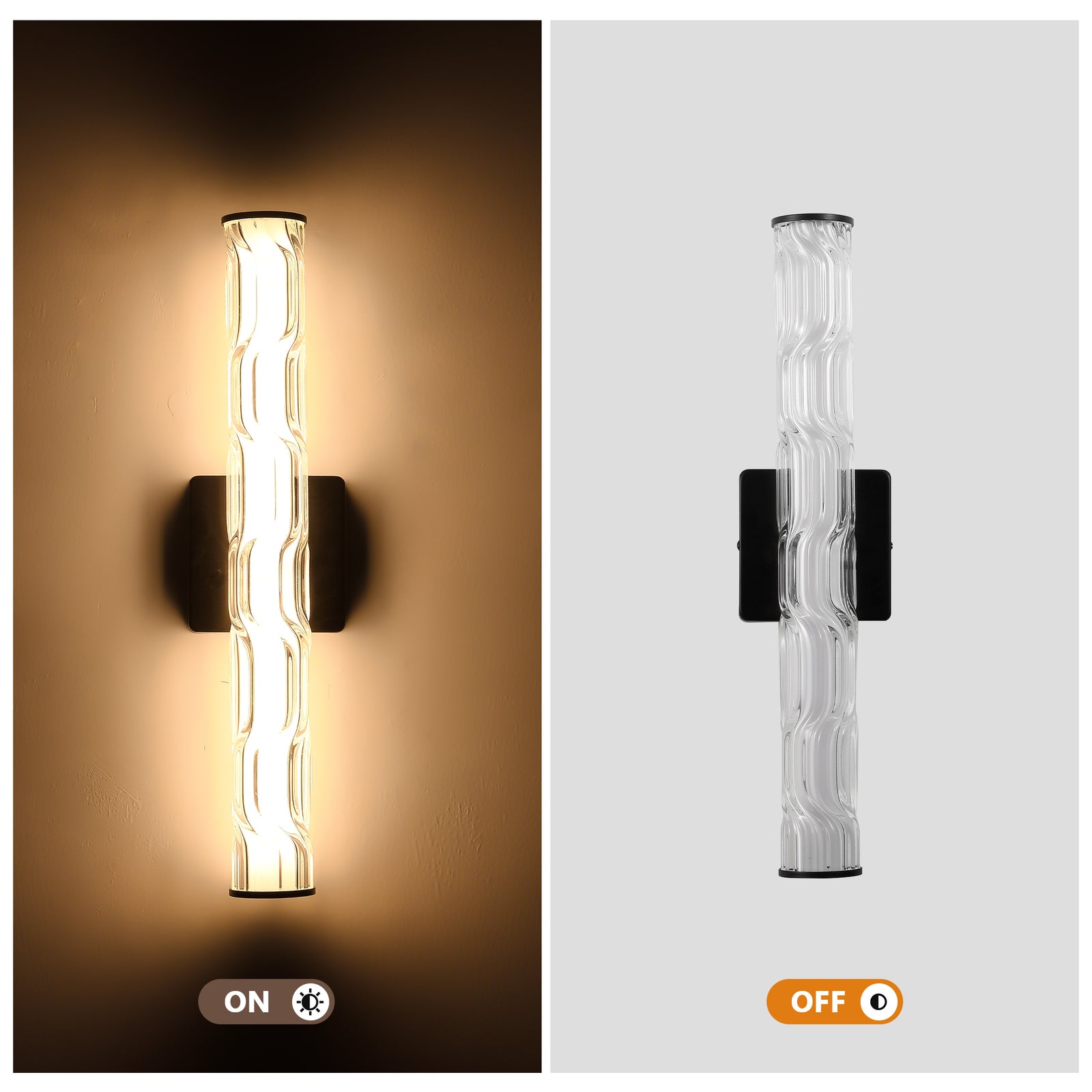 19.7-Inch Black Crystal Wall Sconce Set — Restaurant Dining — view 4