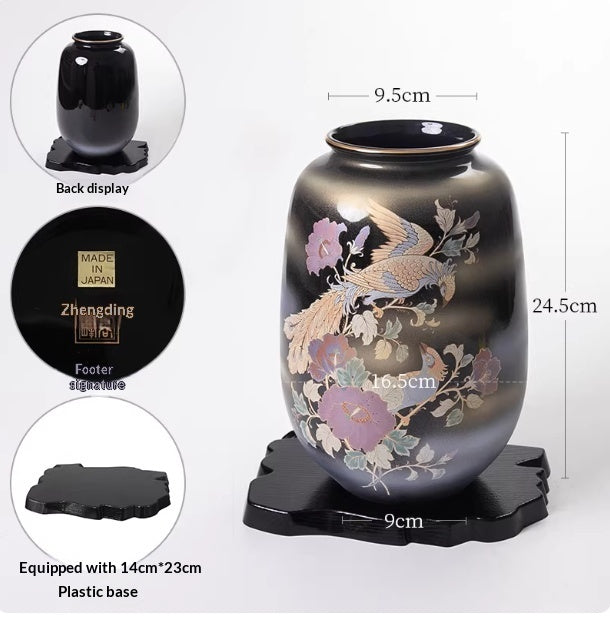 Brand-new Kutani-yaki Vase Ornament For Living Room Desk Decor — view 2