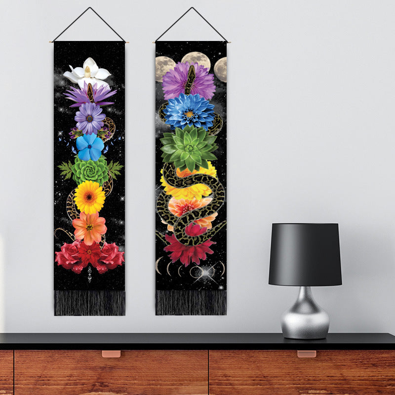 Decorative Hanging Paintings Printed Home Decor Wall Hangings Tassel Tapestries — view 3
