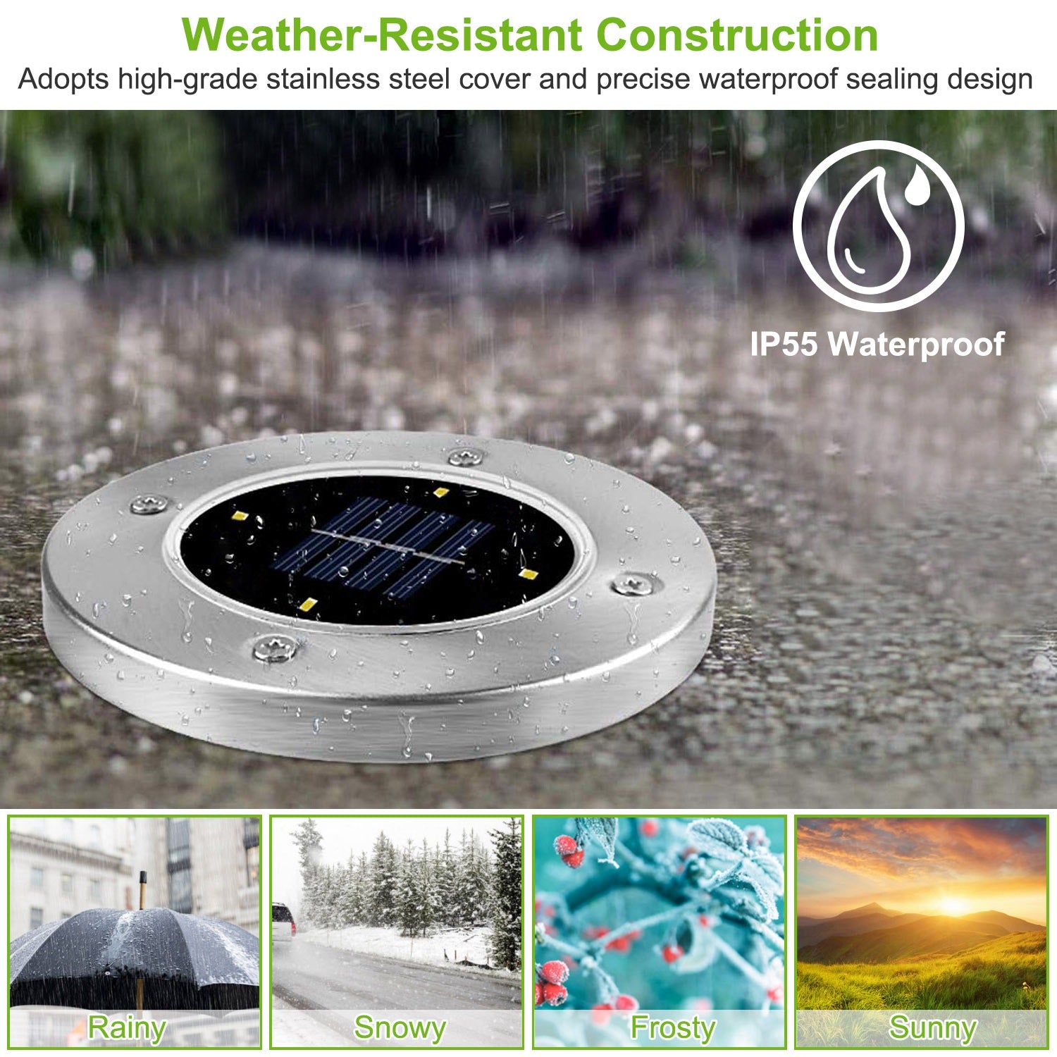4-Piece Solar Ground Path Lights — Restaurant Patio — view 6