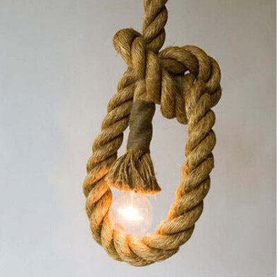 Braided Hemp Rope Pendant Light for Restaurants and Cafés — view 2