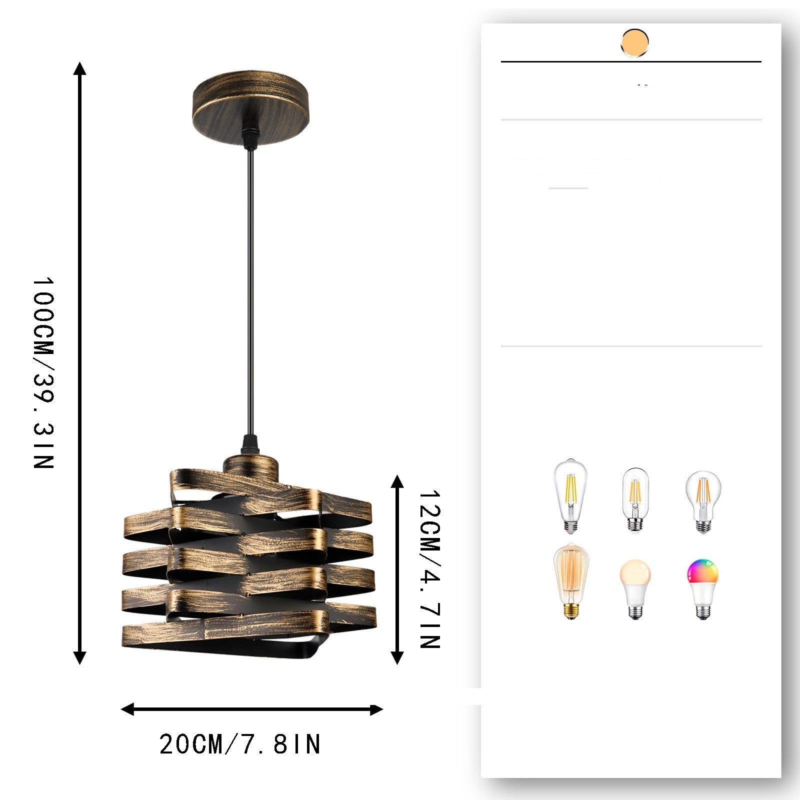 Bedside Chandelier American Vintage Living Room Bedroom Chandelier — view 4