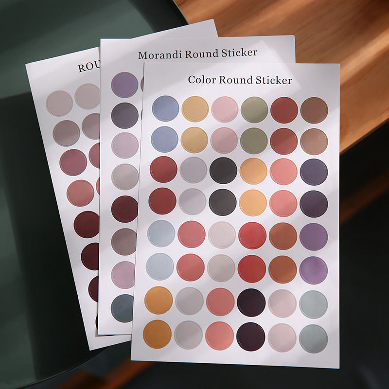 Color C Morandi round self-adhesive wall sticker sheet