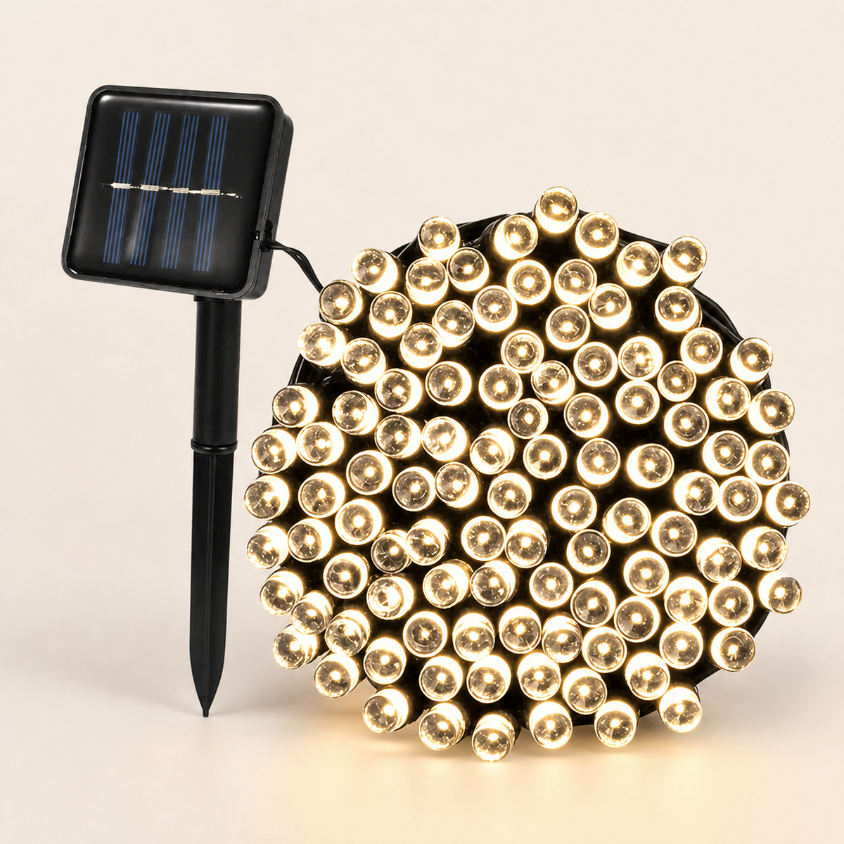 Resto Glow AI product image 2026-08-03 — clean background — 12m Multicolor Solar String Lights — Restaurant Patio