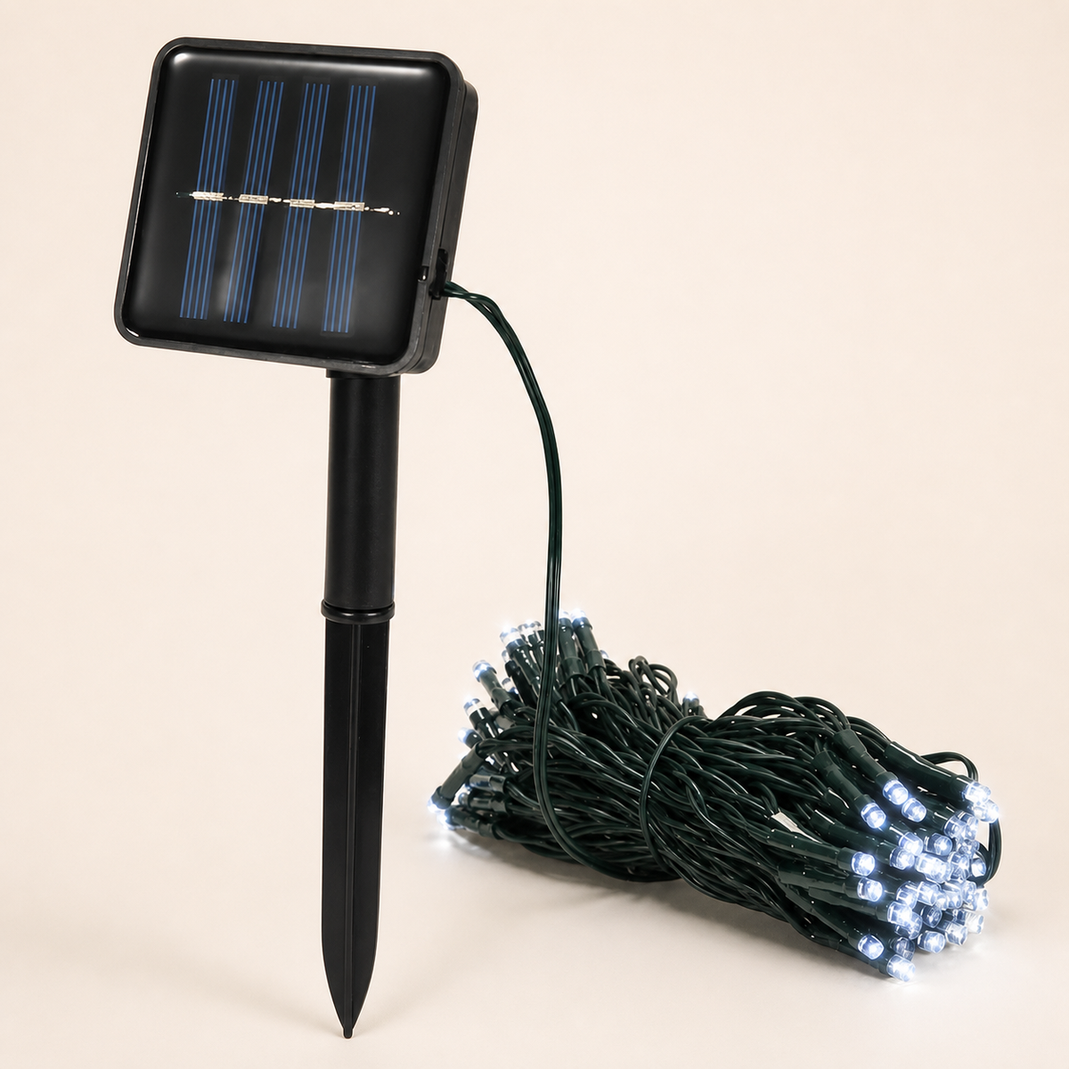 Resto Glow AI product image 2026-08-03 — clean background — 12M Solar Fairy String Lights — Cool White Restaurant Patio