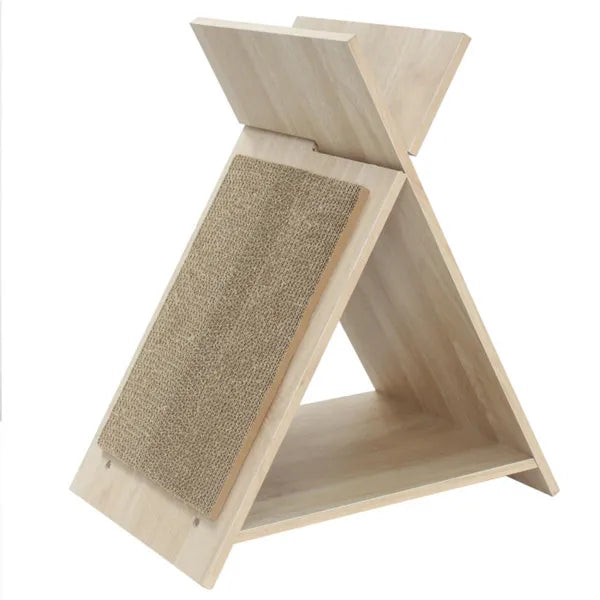 Multi-Functional Wooden Scratcher Lounge with Tunnel for Cat Cafés, Adoption Rooms, and Durable Play Corners — view 7