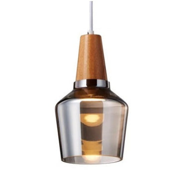 Smoked Glass & Wood Pendant Light for Restaurants and Bars — view 9