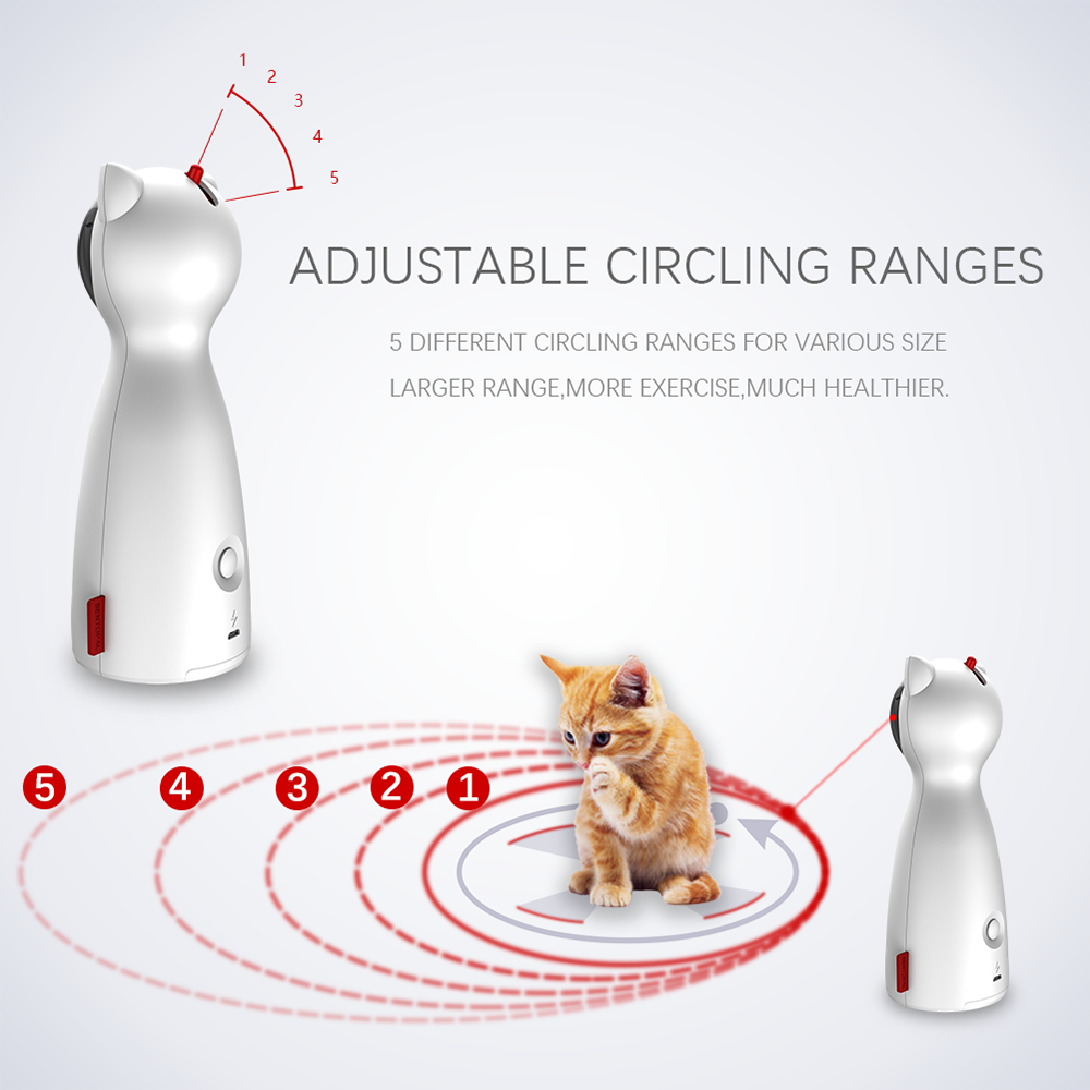Automatic Rotating Laser Enrichment Toy for Cat Cafés, Adoption Lounges, and Supervised Multi-Cat Play Areas — view 6
