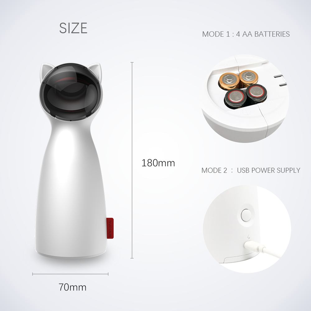 Automatic Rotating Laser Enrichment Toy for Cat Cafés, Adoption Lounges, and Supervised Multi-Cat Play Areas — view 4