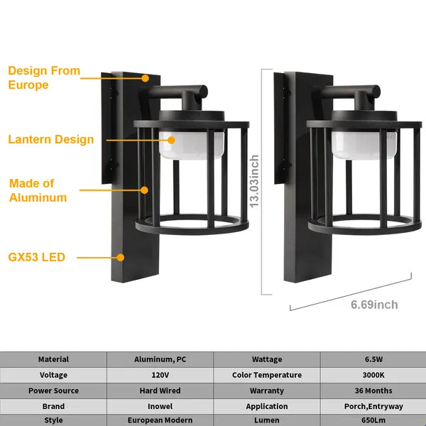 Modern Waterproof Replaceable-Bulb Wall Sconce for Restaurant Patios and Garden Entrances — view 5