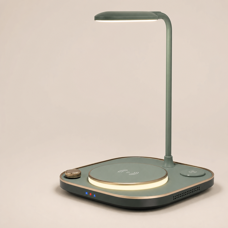 Resto Glow AI product image 2026-08-03 — clean background — 15W Wireless Charging Desk Lamp for Restaurant Tables