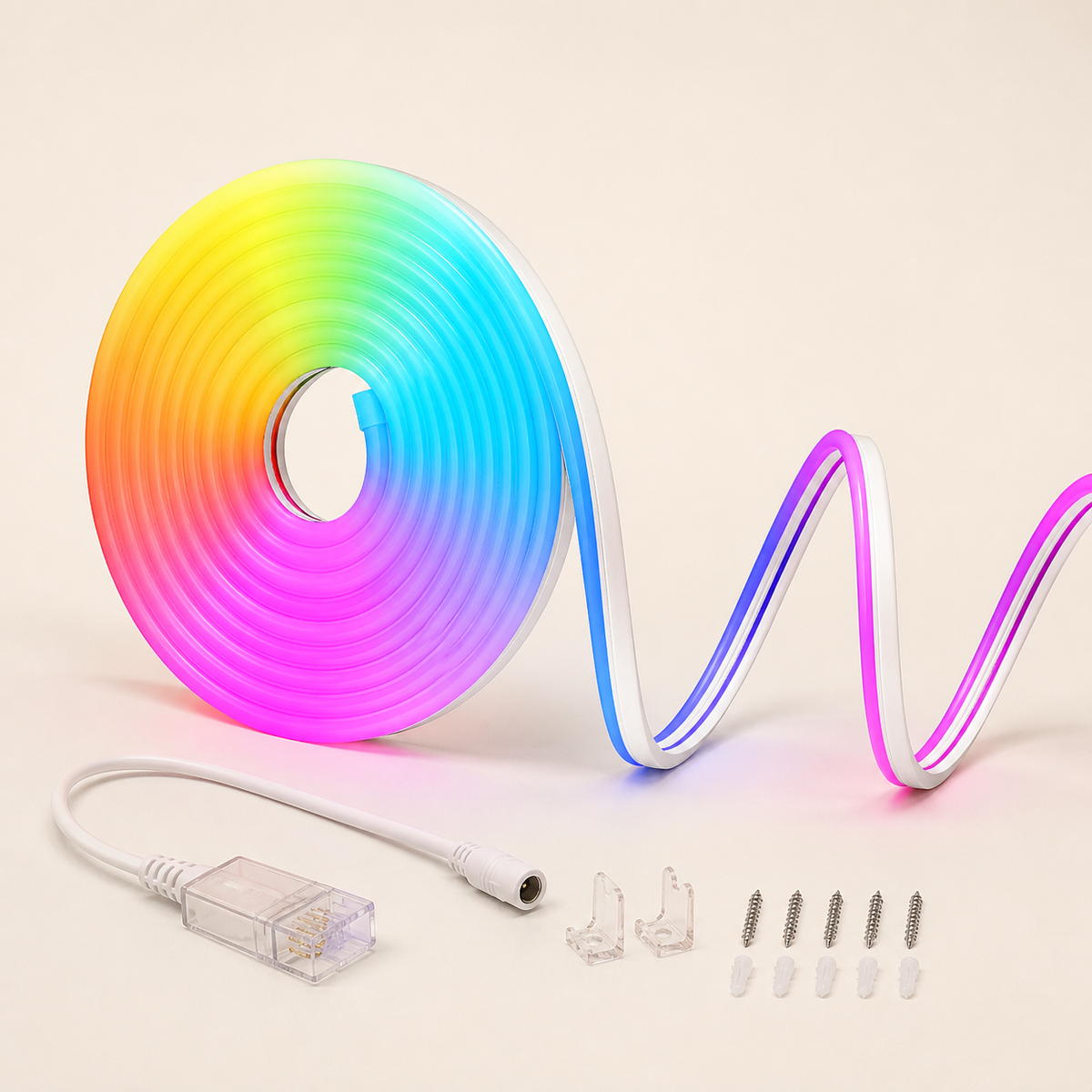 Resto Glow AI product image 2026-08-03 — clean background — 16.4ft RGB-IC Neon Rope Light — Restaurant Bar Accent
