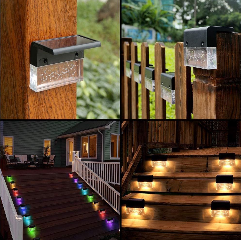 RGB Solar Step & Fence Lights — Restaurant Patio — view 7