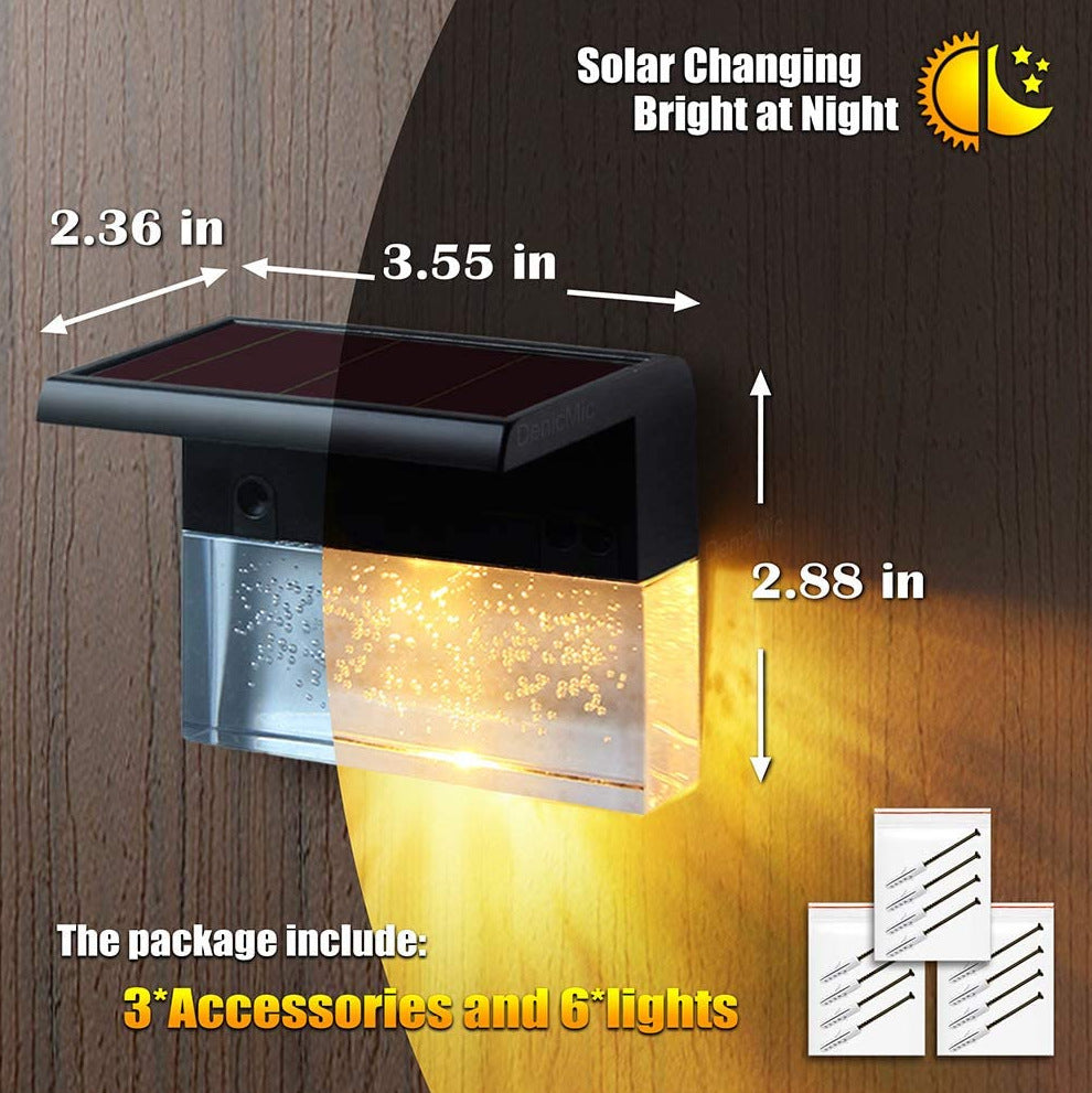 RGB Solar Step & Fence Lights — Restaurant Patio — view 9