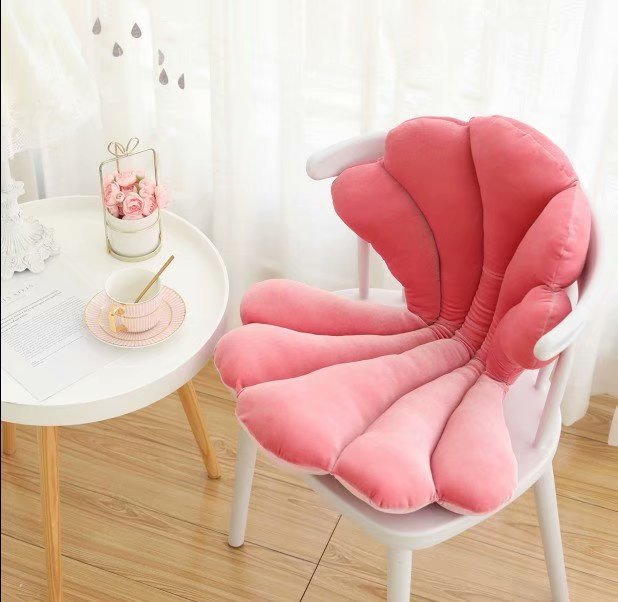 Luxurious Velvet Seal Shell Chair Cushion Unqiue Rose Seat Pillow Upscale Restaurant Chair Decor Girly Room Decorations — view 8