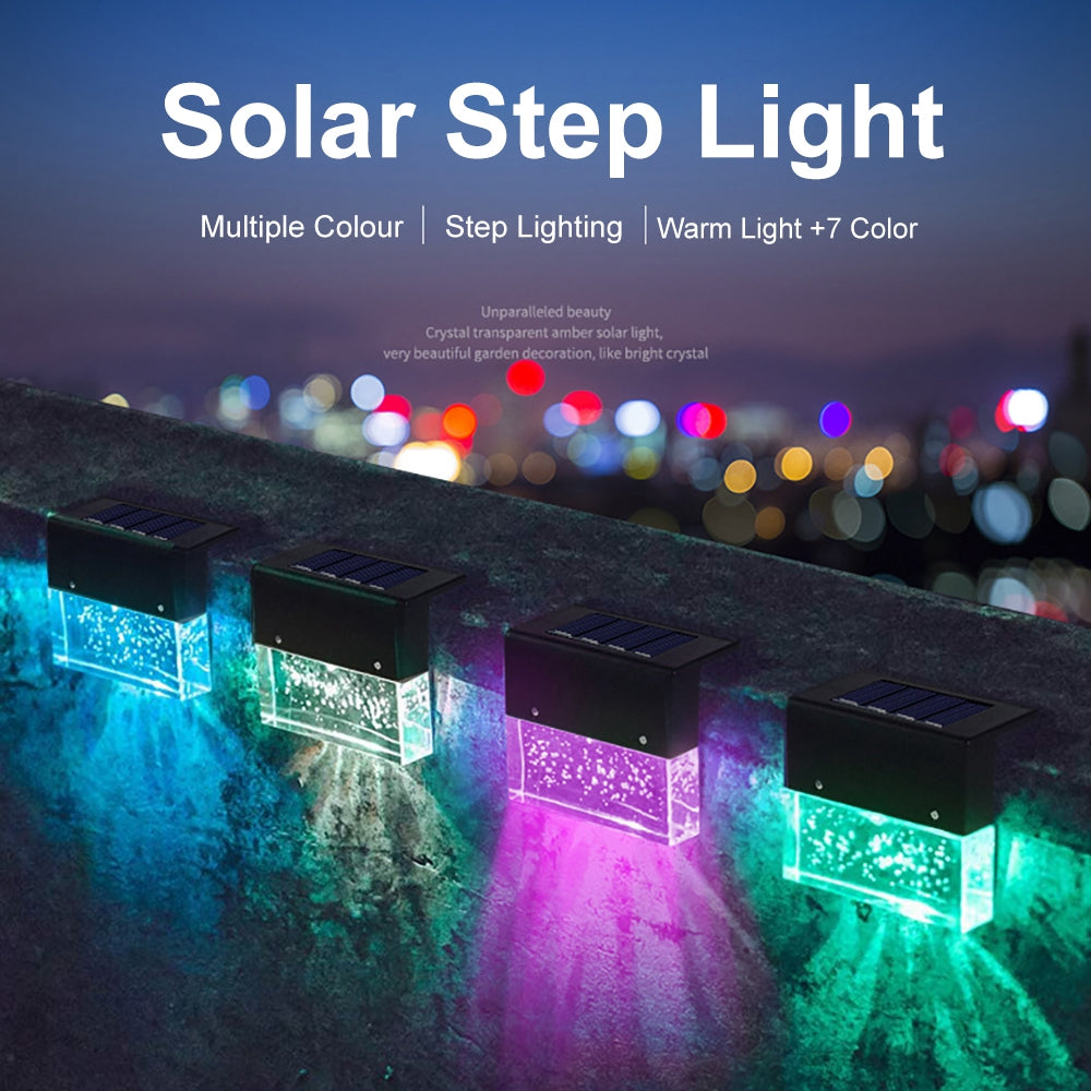 RGB Solar Step & Fence Lights — Restaurant Patio — view 1