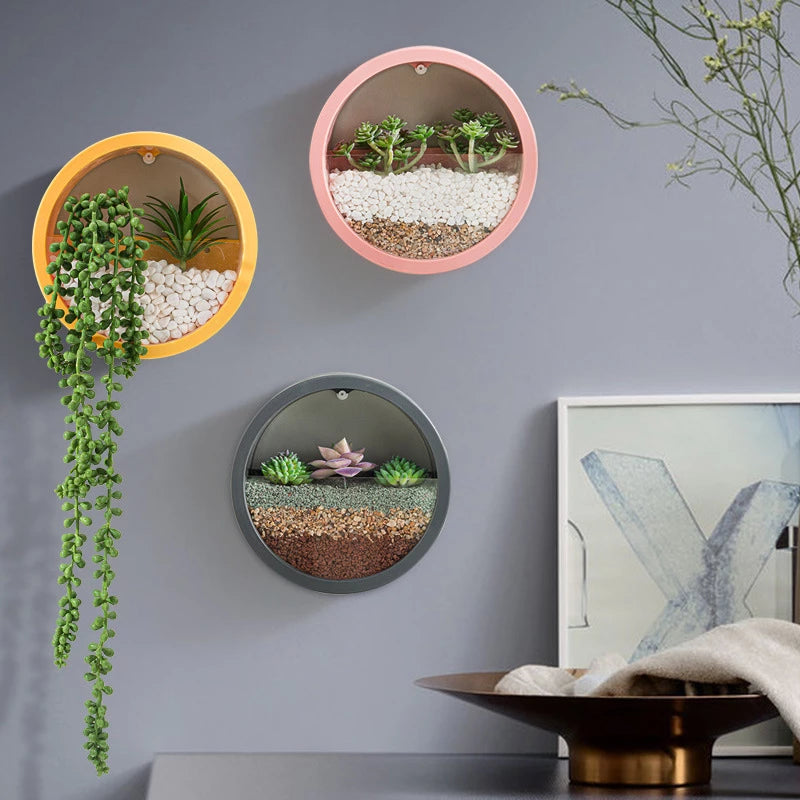 Round Iron Restaurant Wall Planter