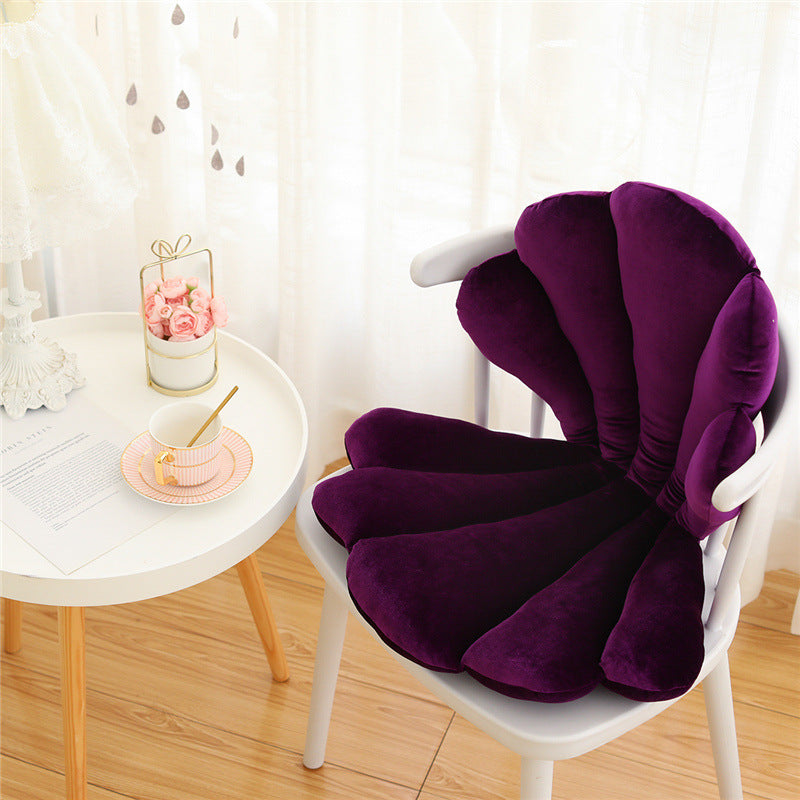 Luxurious Velvet Seal Shell Chair Cushion Unqiue Rose Seat Pillow Upscale Restaurant Chair Decor Girly Room Decorations — view 10