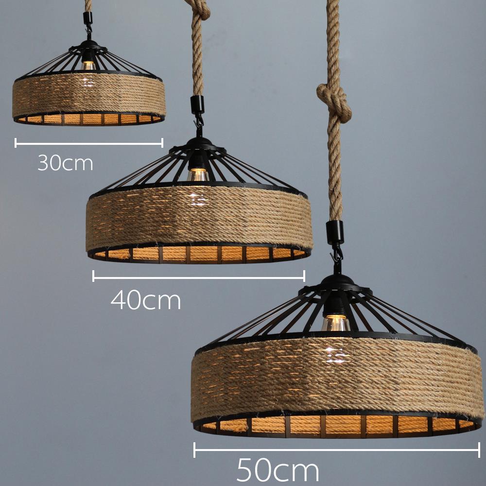 Rustic Hemp Rope Pendant Light for Restaurants and Cafés — view 3