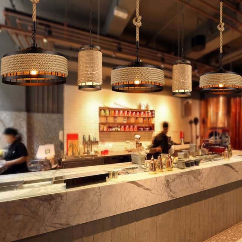 Rustic Hemp Rope Pendant Light for Restaurants and Cafés — view 4