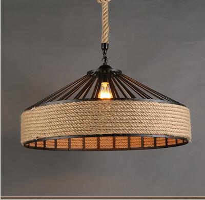 Rustic Hemp Rope Pendant Light for Restaurants and Cafés