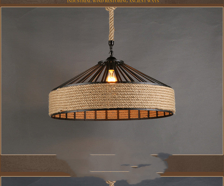 Rustic Hemp Rope Pendant Light for Restaurants and Cafés — view 8