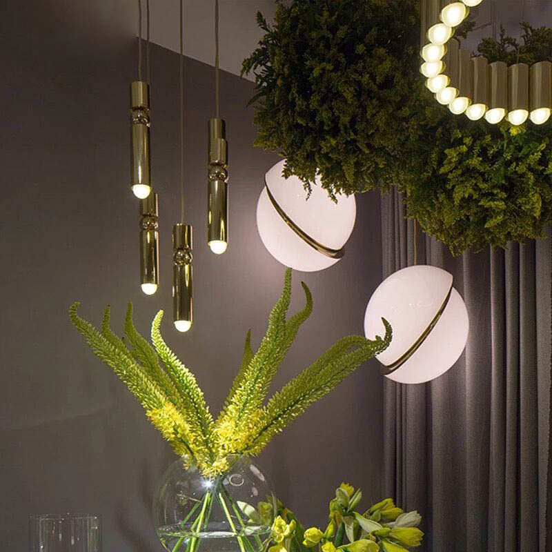 Nordic Brass Pendant Light for Restaurants and Cafés — view 9