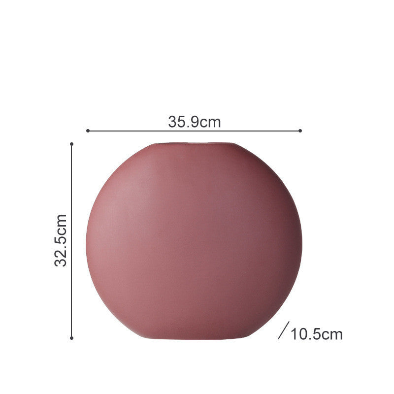 Nordic Creative Ceramic Crafts Decoration Hotel Restaurant Home Decor Round Vase — view 4