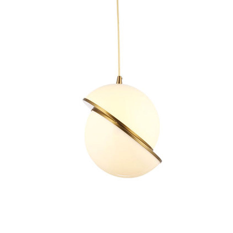 Nordic Modern Pendant Lights For Dining Room Bedroom Restaurant Decor Hotel Golden LED Hanging Lamp Fixture White Ball Lampshade — view 5