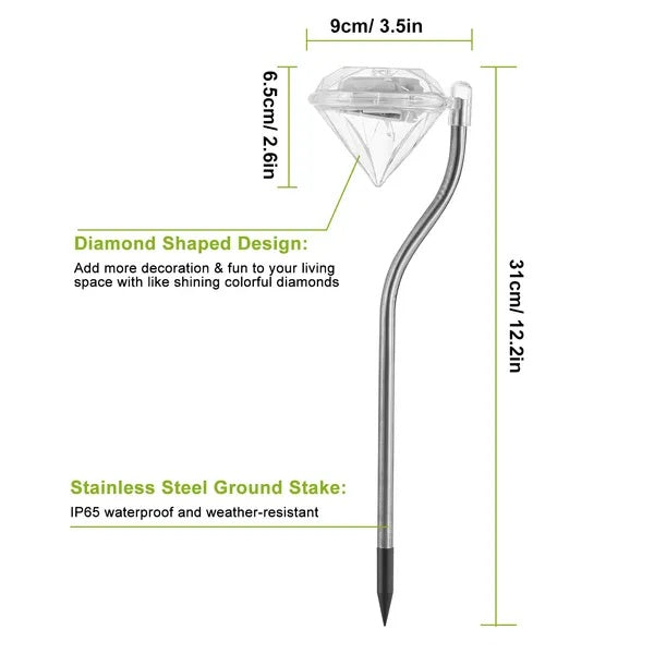 4-Piece Solar Diamond Garden Lights — Restaurant Patio — view 6