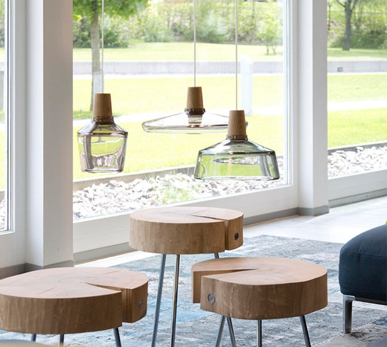 Smoked Glass & Wood Pendant Light for Restaurants and Bars — view 5