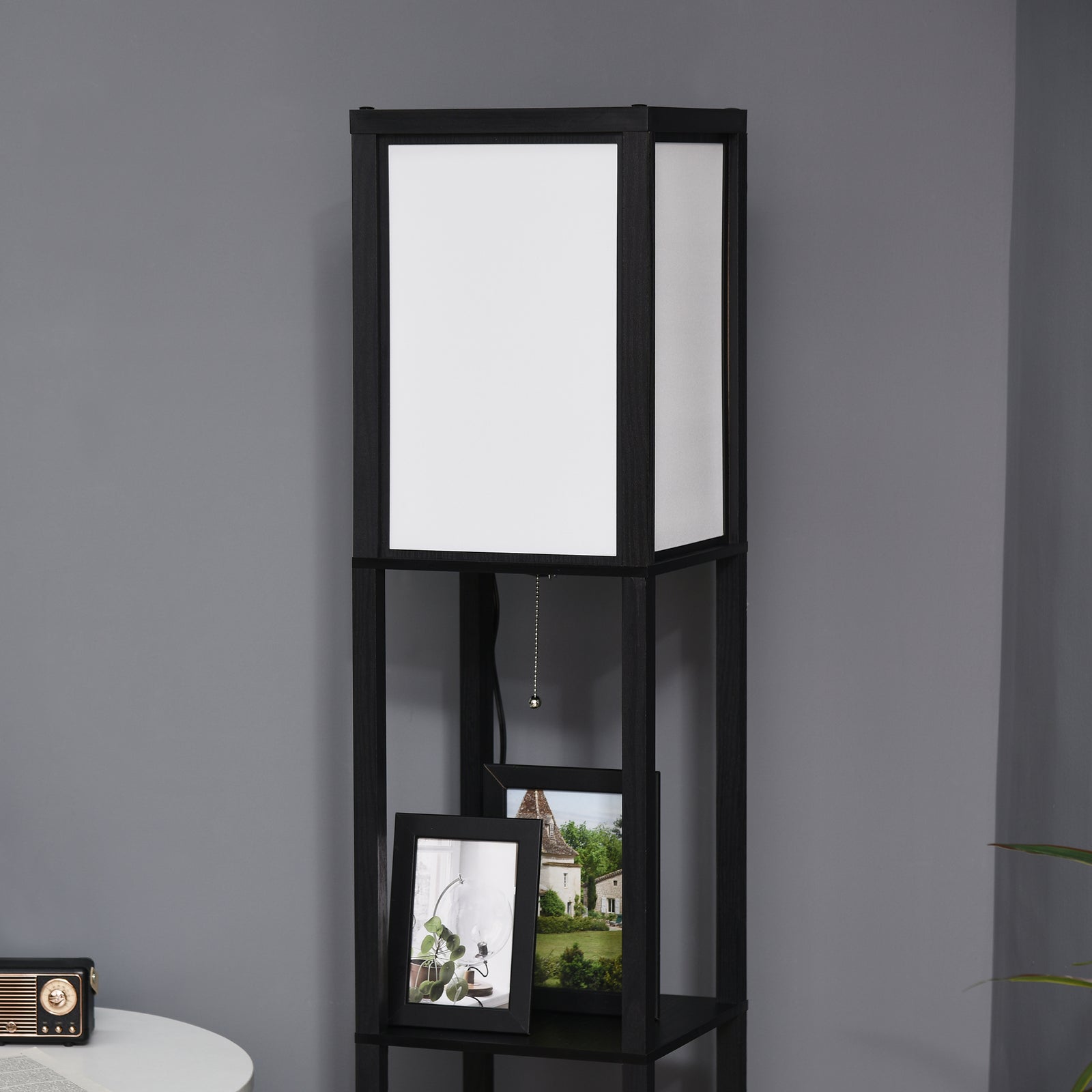 Black Shelf Floor Lamp — Dual Ambient Light for Restaurant Lounge — view 5