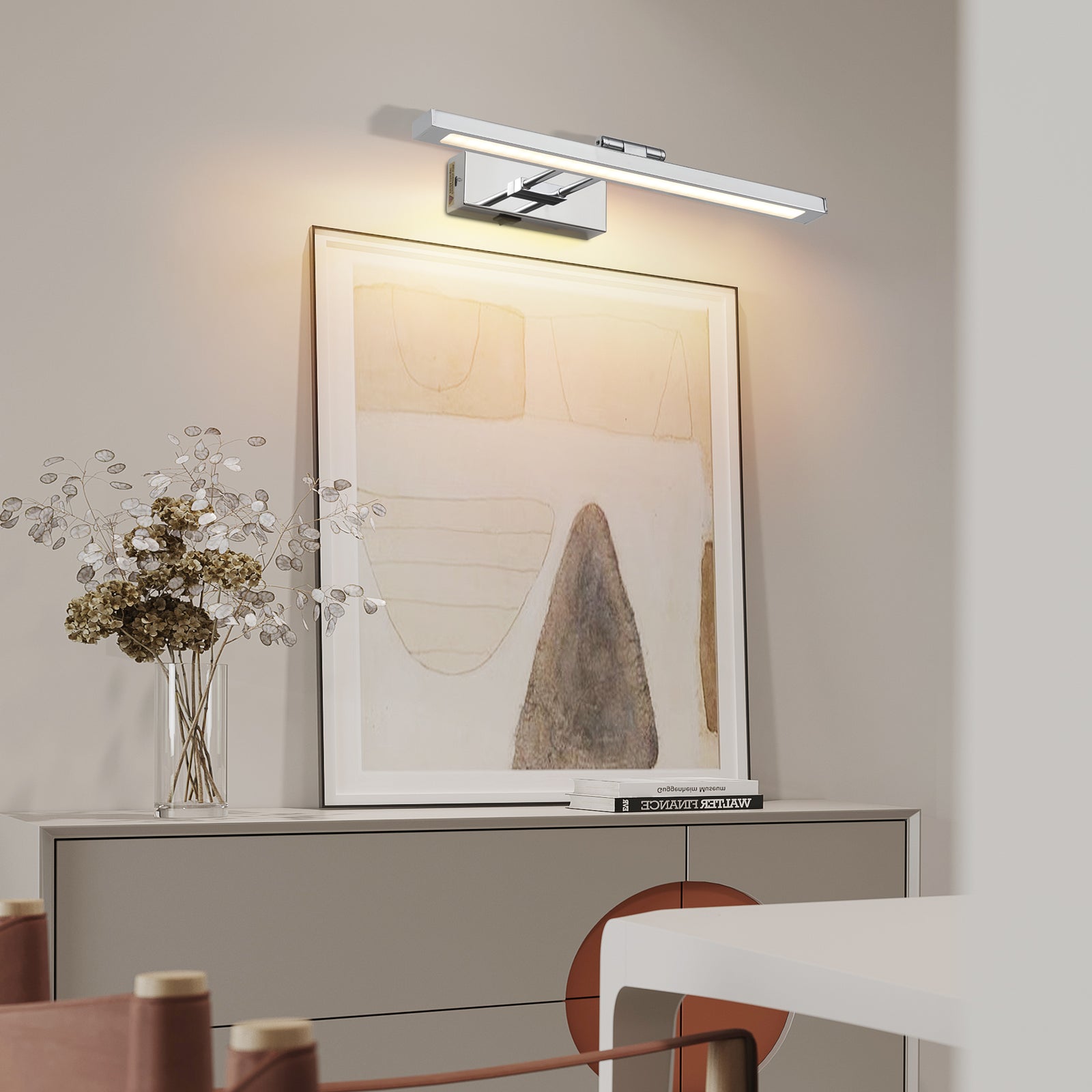 16-Inch Rechargeable Chrome Picture Light for Restaurant Art and Menu Displays — view 1