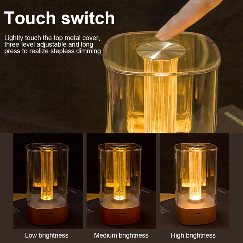 New LED Touch Atmosphere Light USB Charging Eye Protection Bedside Bedroom Lamp Bar Restaurant Garden Decoration Night Light Home Decor — view 2