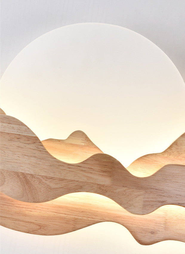Creative Living Room Wall Light Solar Eclipse Led Light Chinese Restaurant — view 4