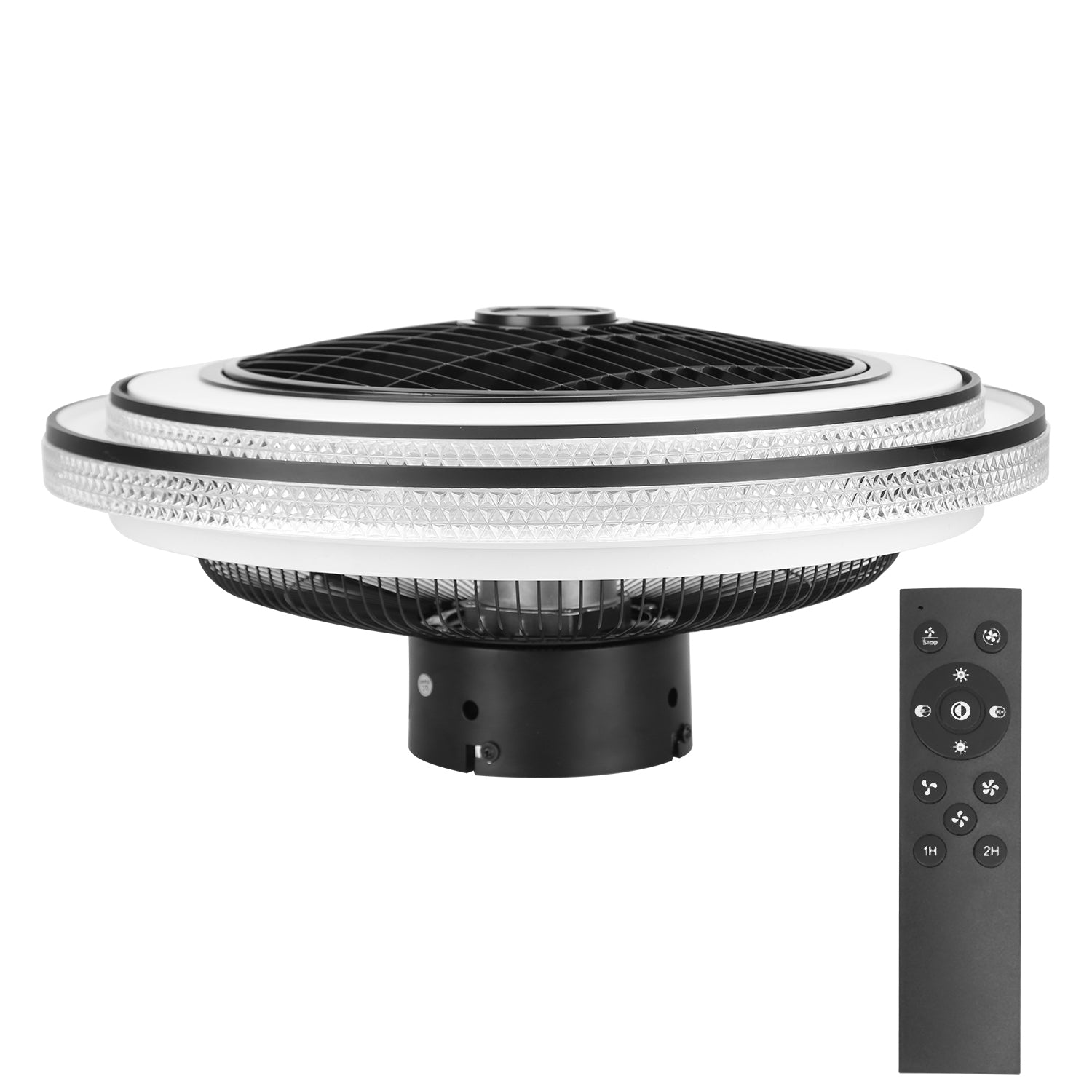 20.5-Inch Black Ceiling Fan with 30W LED — Restaurant Dining — view 1