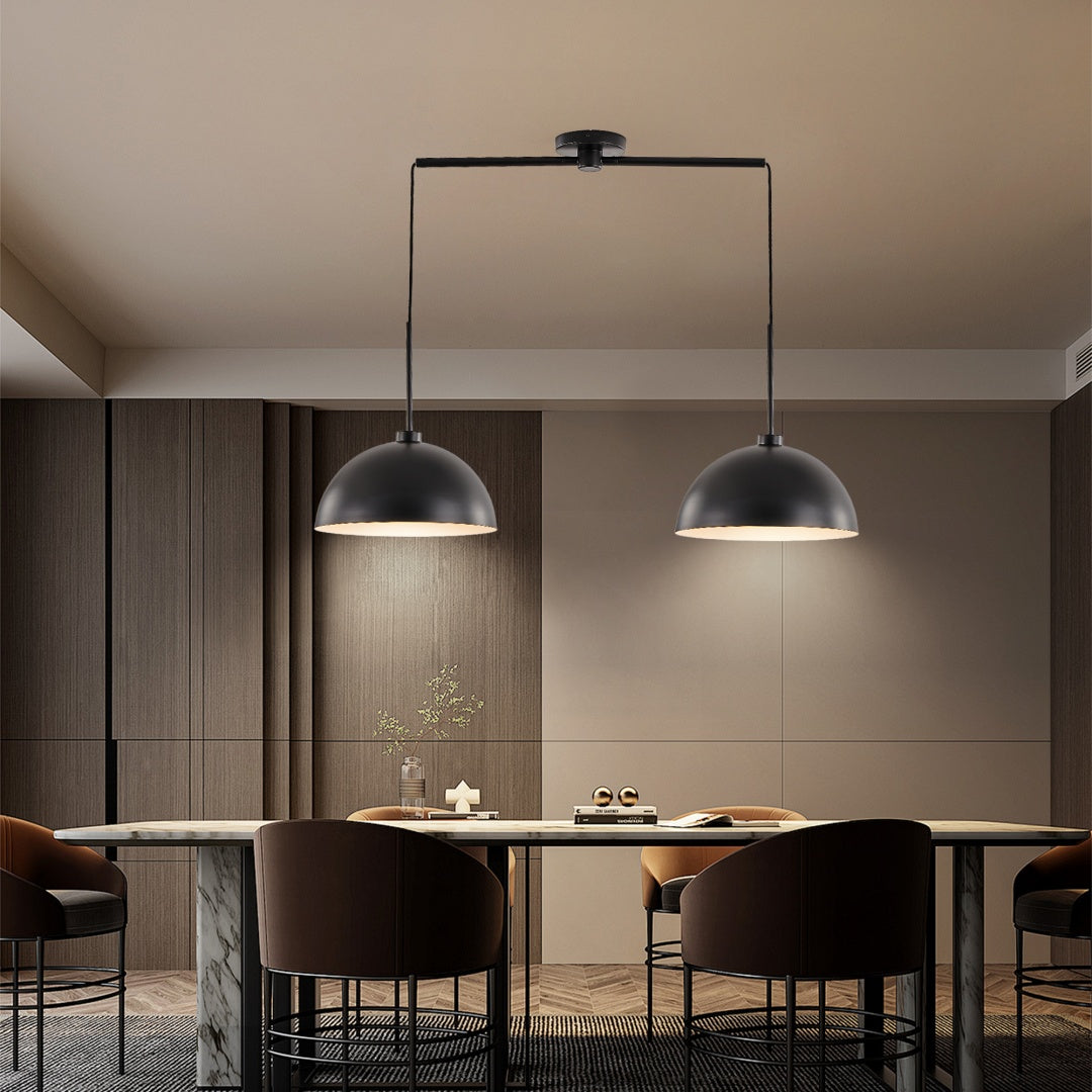 41-Inch Matte Black Double Pendant Light for Restaurant Tables and Kitchen Islands — view 1